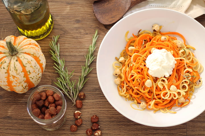 healthy vegetables parsnip and carrot noodles